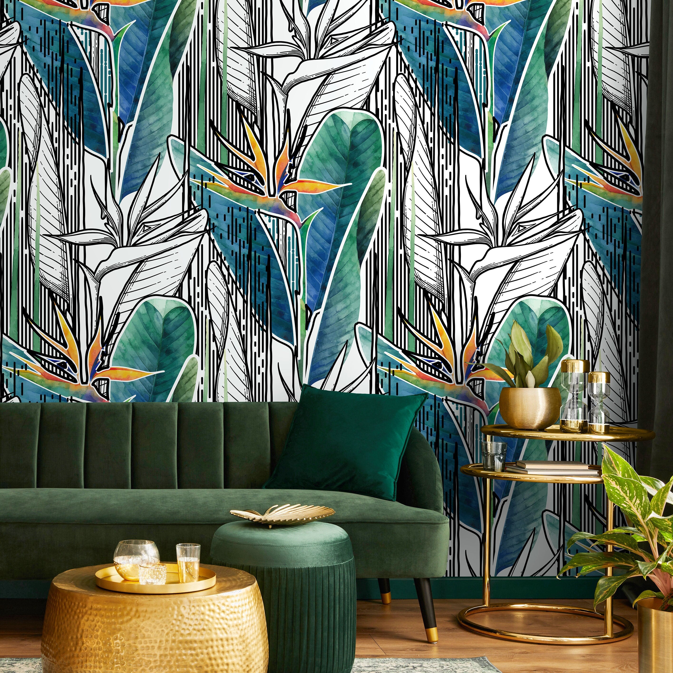 Floral Stripe Peel And Stick Wallpaper