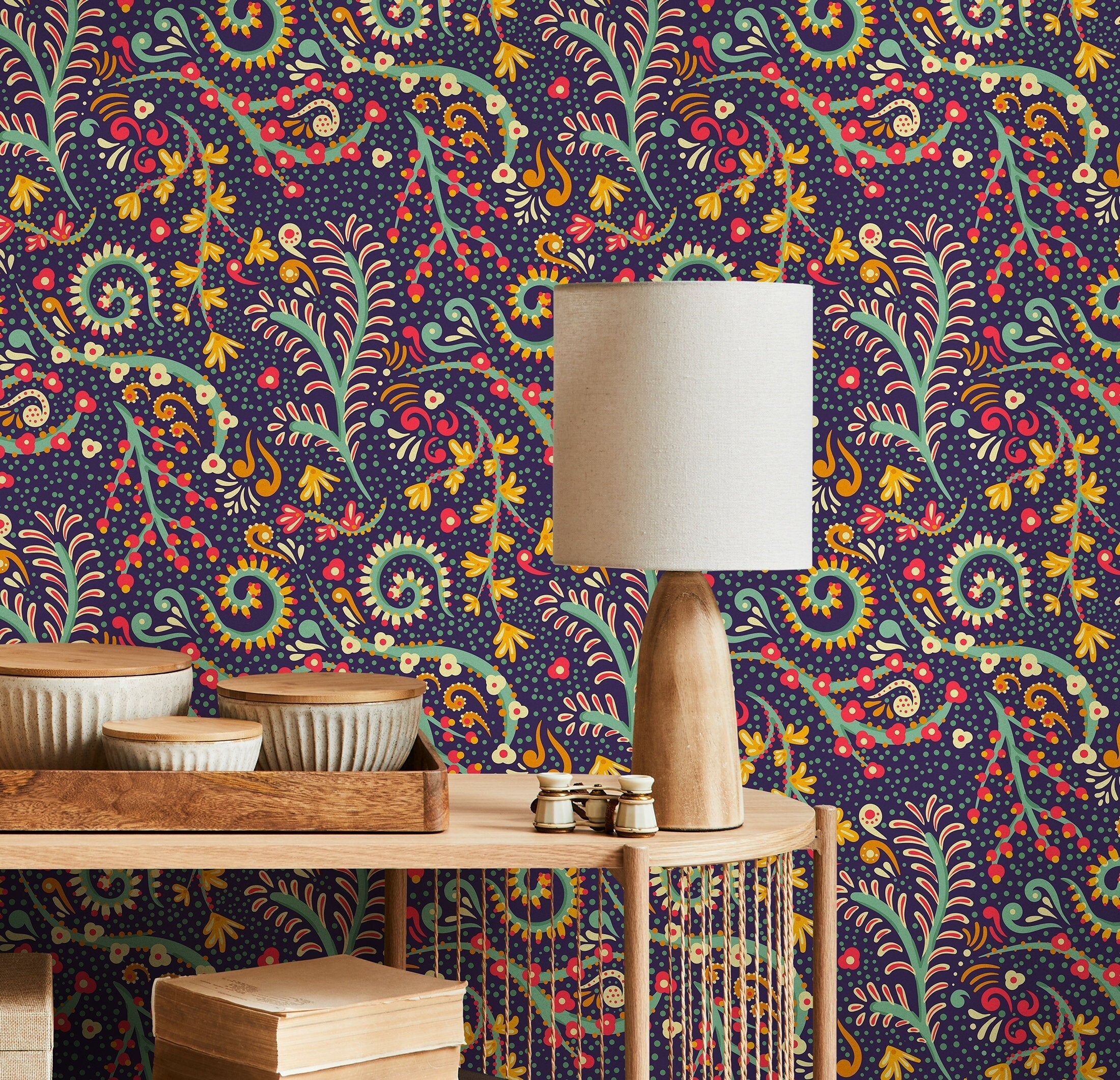 Bright Colored Peel And Stick Wallpaper