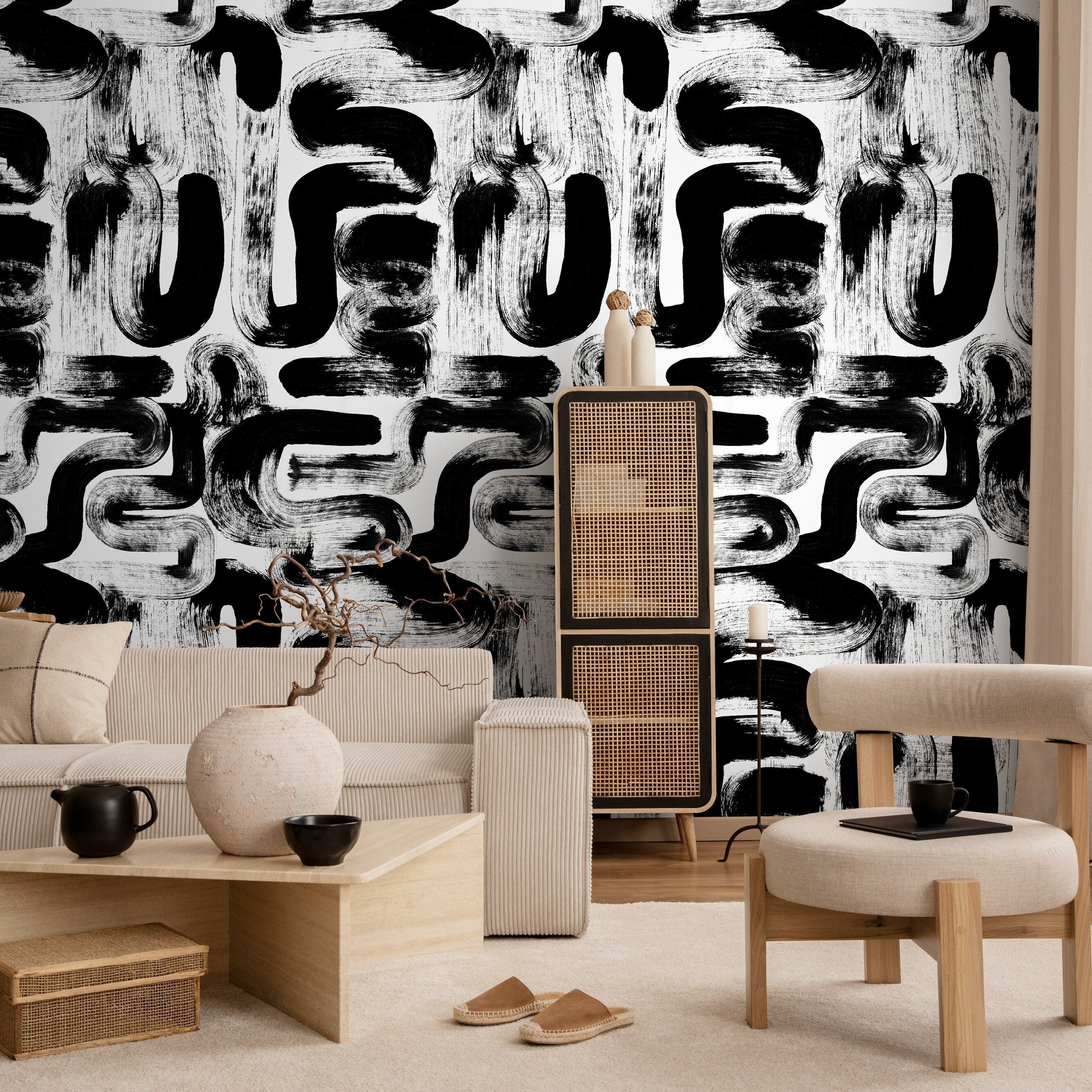 Peel And Stick Wallpaper Brush Strokes