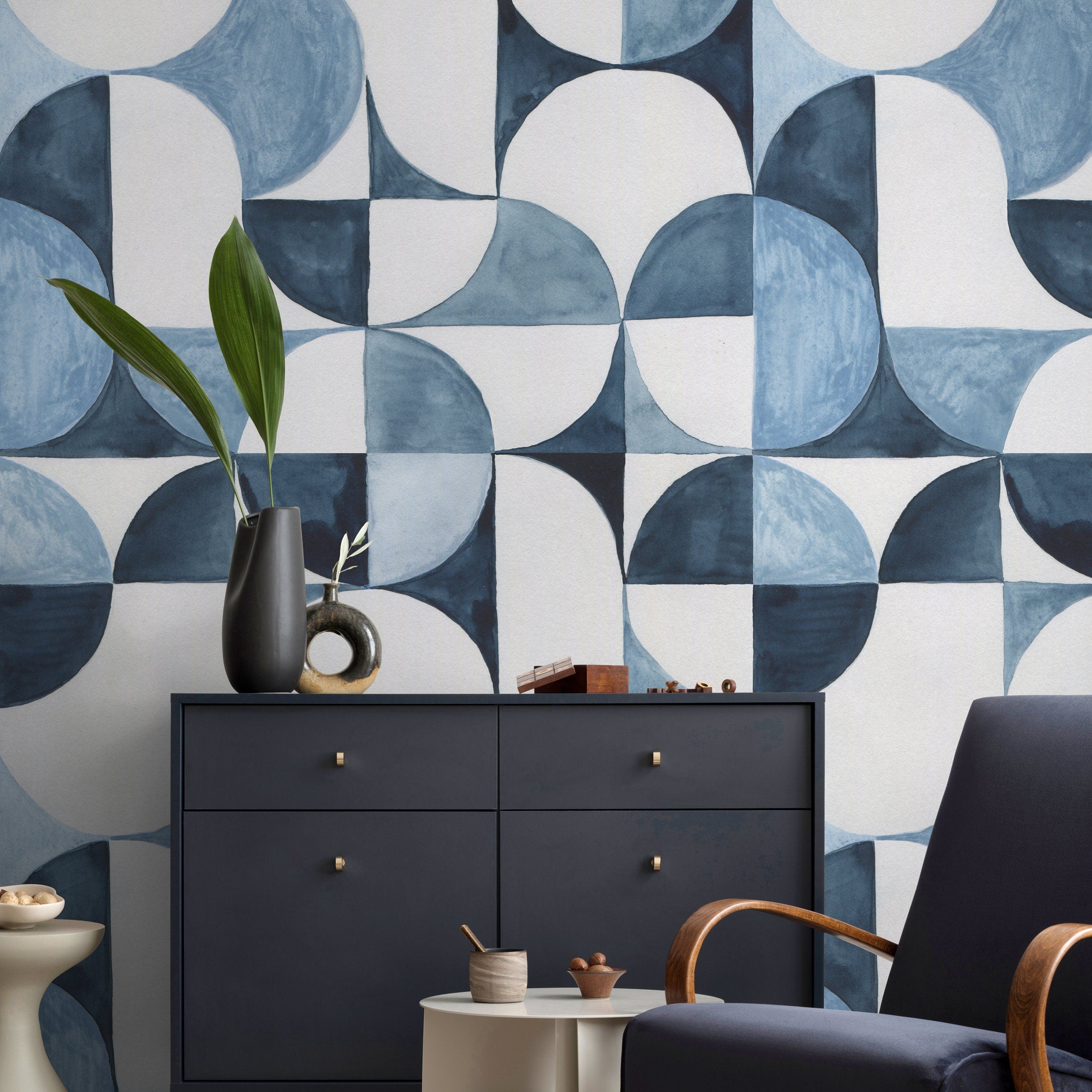 Blue Geometric Wallpaper