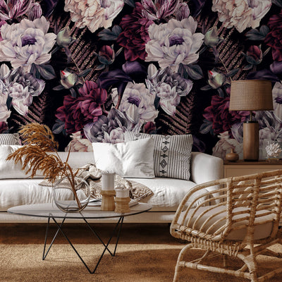 Burgundy Peel and Stick Wallpaper in Rich, Moody Hues