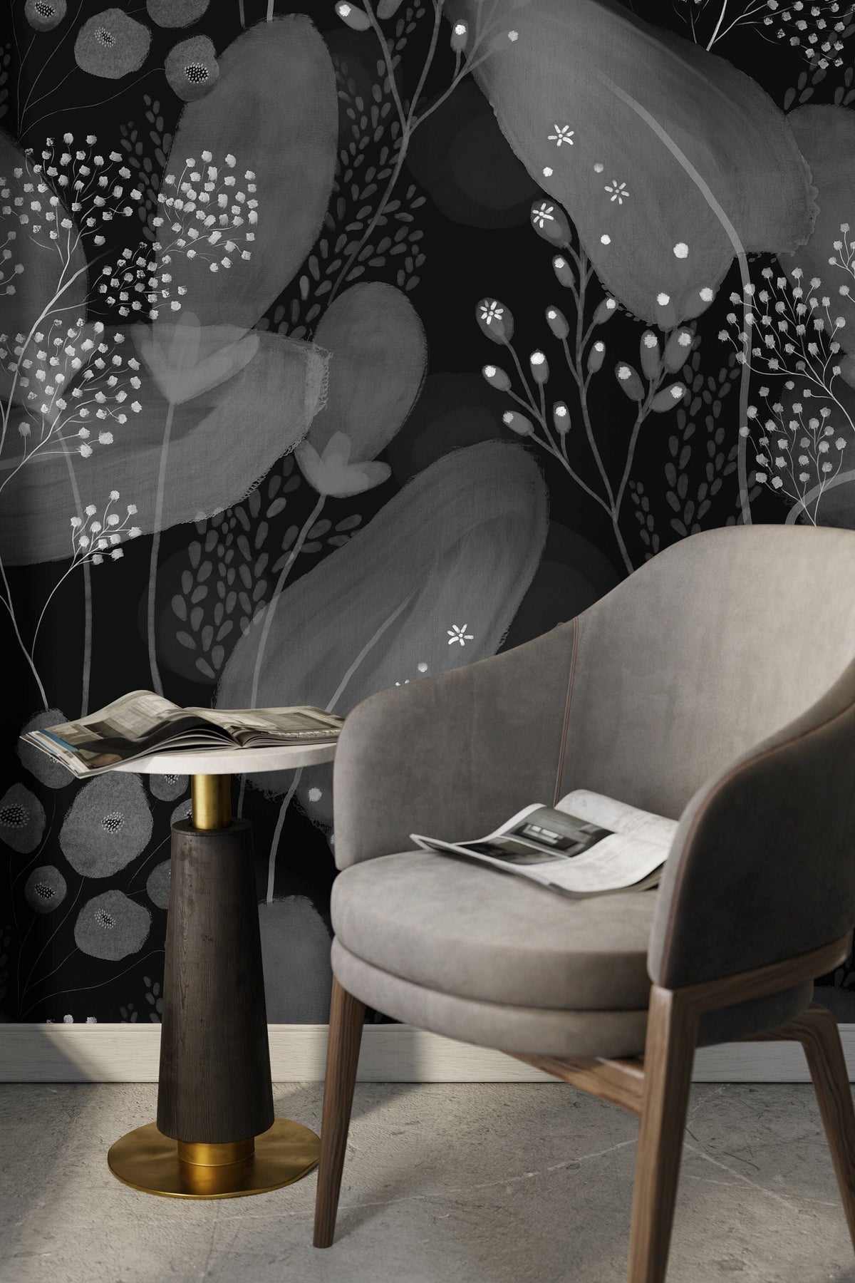 Contemporary Flower Wallpaper