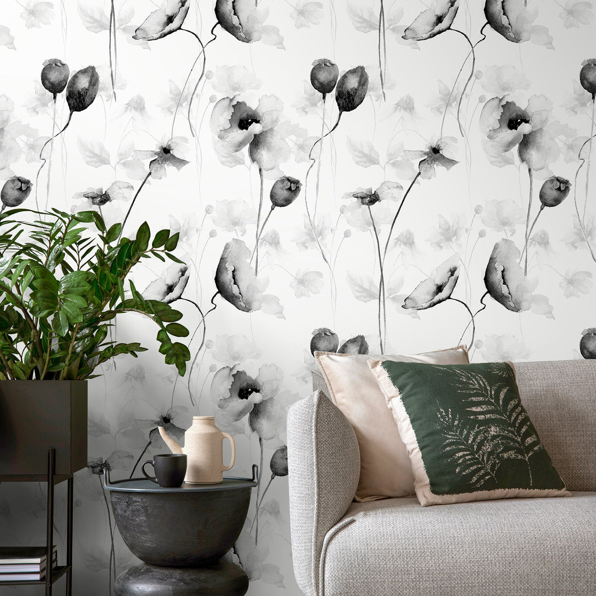 Flower Grey Wallpaper