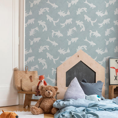 Blue and White Japanese Wallpaper