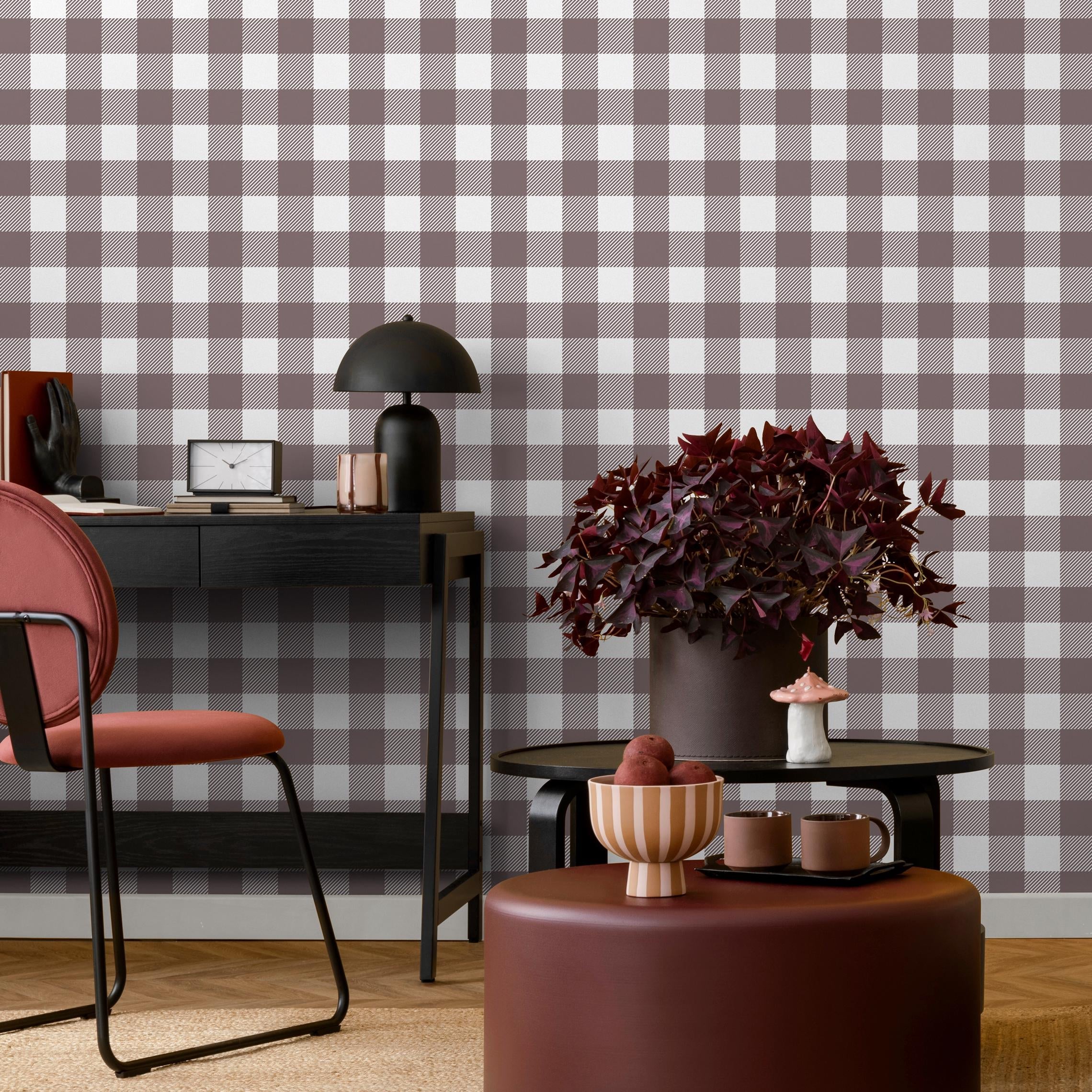 Brown Plaid Wallpaper