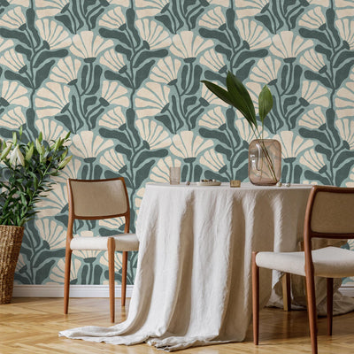Cream Mid Century Wallpaper