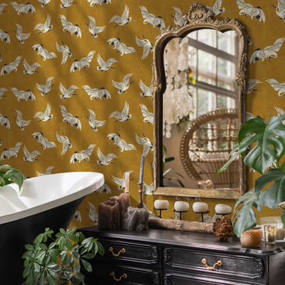 Gold Bathroom Wallpaper