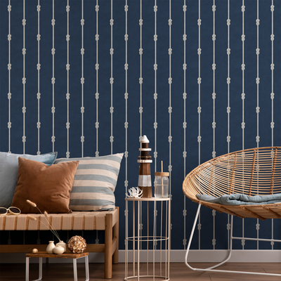 Navy Blue Coastal Wallpaper