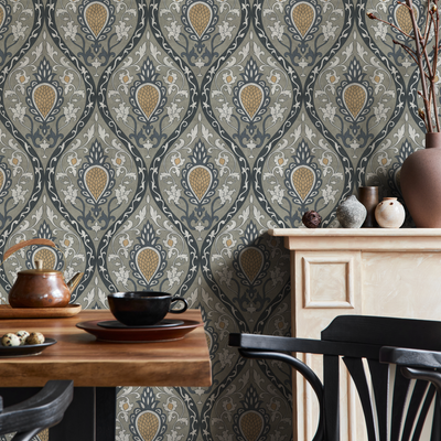 Gold And Gray Peel And Stick Wallpaper