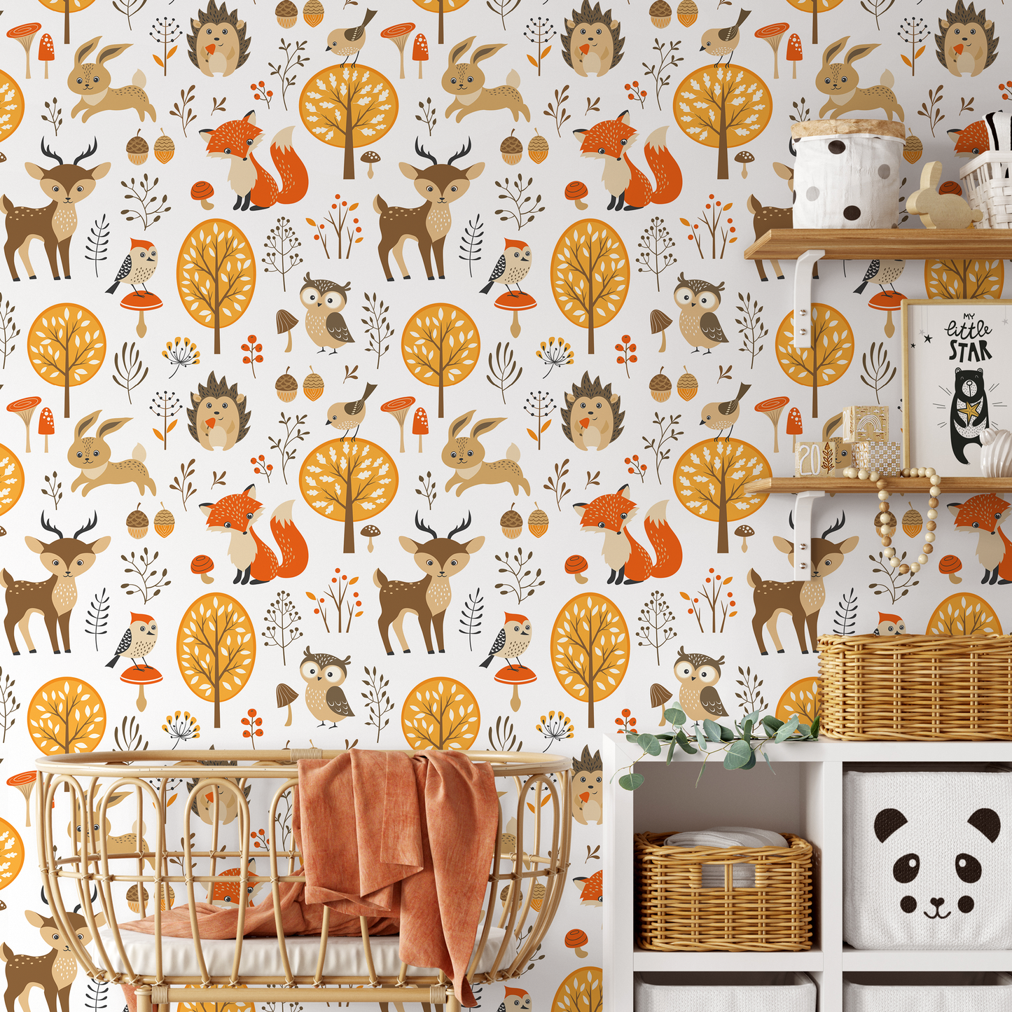 Wallpaper Peel and Stick Wallpaper Removable Wallpaper Home Decor Wall Art Wall Decor Room Decor / Cute Animal Kids Wallpaper - A082