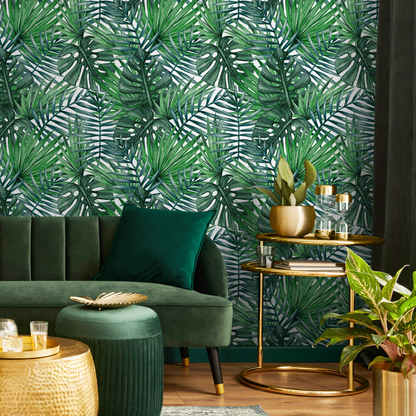 Wallpaper Peel and Stick Wallpaper Removable Wallpaper Home Decor Wall Art Wall Decor Room Decor / Tropical Leaves Wallpaper - A101