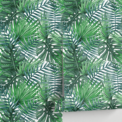 Wallpaper Peel and Stick Wallpaper Removable Wallpaper Home Decor Wall Art Wall Decor Room Decor / Tropical Leaves Wallpaper - A101