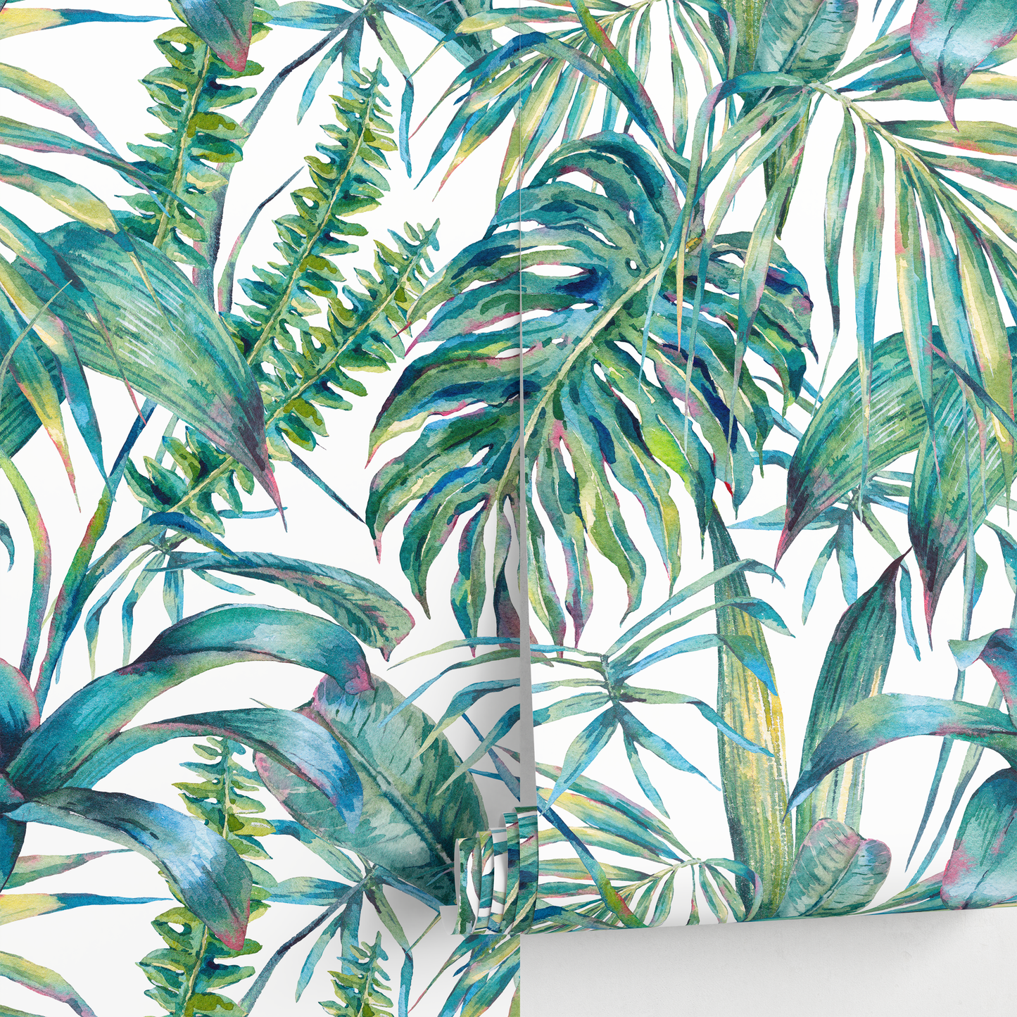 Wallpaper Peel and Stick Wallpaper Removable Wallpaper Self Adhesive Wallpaper Temporary wallpaper / Tropical Jungle Palm Wallpaper - A285