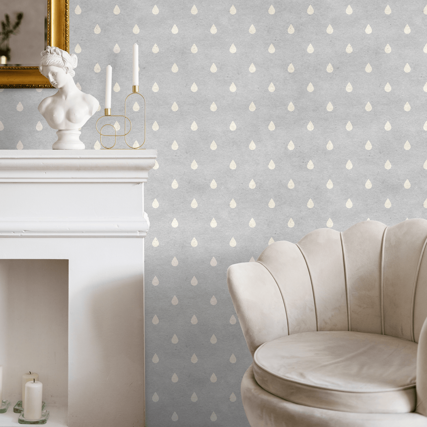 Water Drops Wallpaper, Drop Art, Removable Wall Decor, Peel and Stick Wallpaper, Removable, Wall Paper Removable, Wallpaper - A298