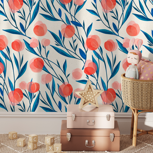 Floral Garden Wallpaper Peel and Stick and Traditional Wallpaper - A323