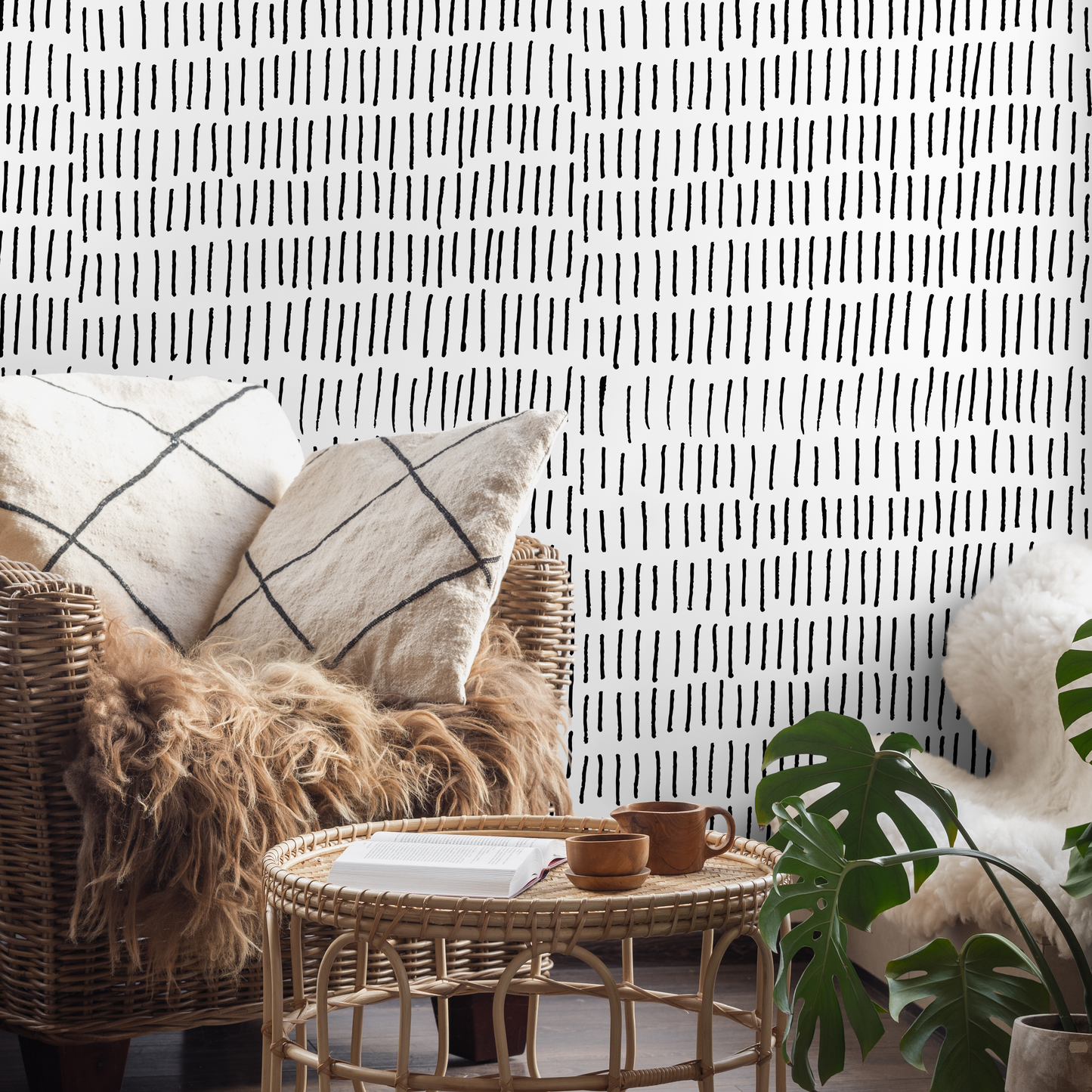 Removable Wallpaper, Scandinavian Wallpaper, Temporary Wallpaper, Minimalistic Wallpaper, Peel and Stick Wallpaper, Wall Paper, Boho - A352
