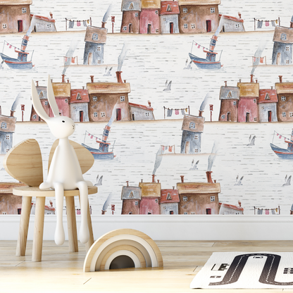 Removable Wallpaper Peel and Stick Wallpaper Wall Paper Wall Mural - Life by the Sea - A376
