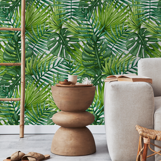 Removable Wallpaper Peel and Stick Wallpaper Wall Paper Wall Mural - Monstera Leaf Wallpaper - A399