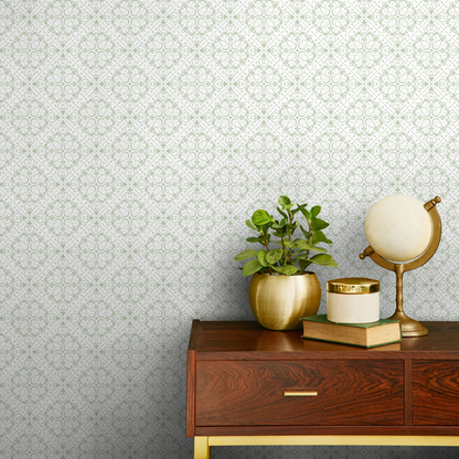 Light Green Vintage Wallpaper Tile Wallpaper Peel and Stick and Traditional Wallpaper - A413