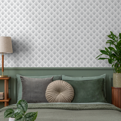 Grey Geometric Wallpaper Modern Wallpaper  Peel and Stick and Traditional Wallpaper - A432