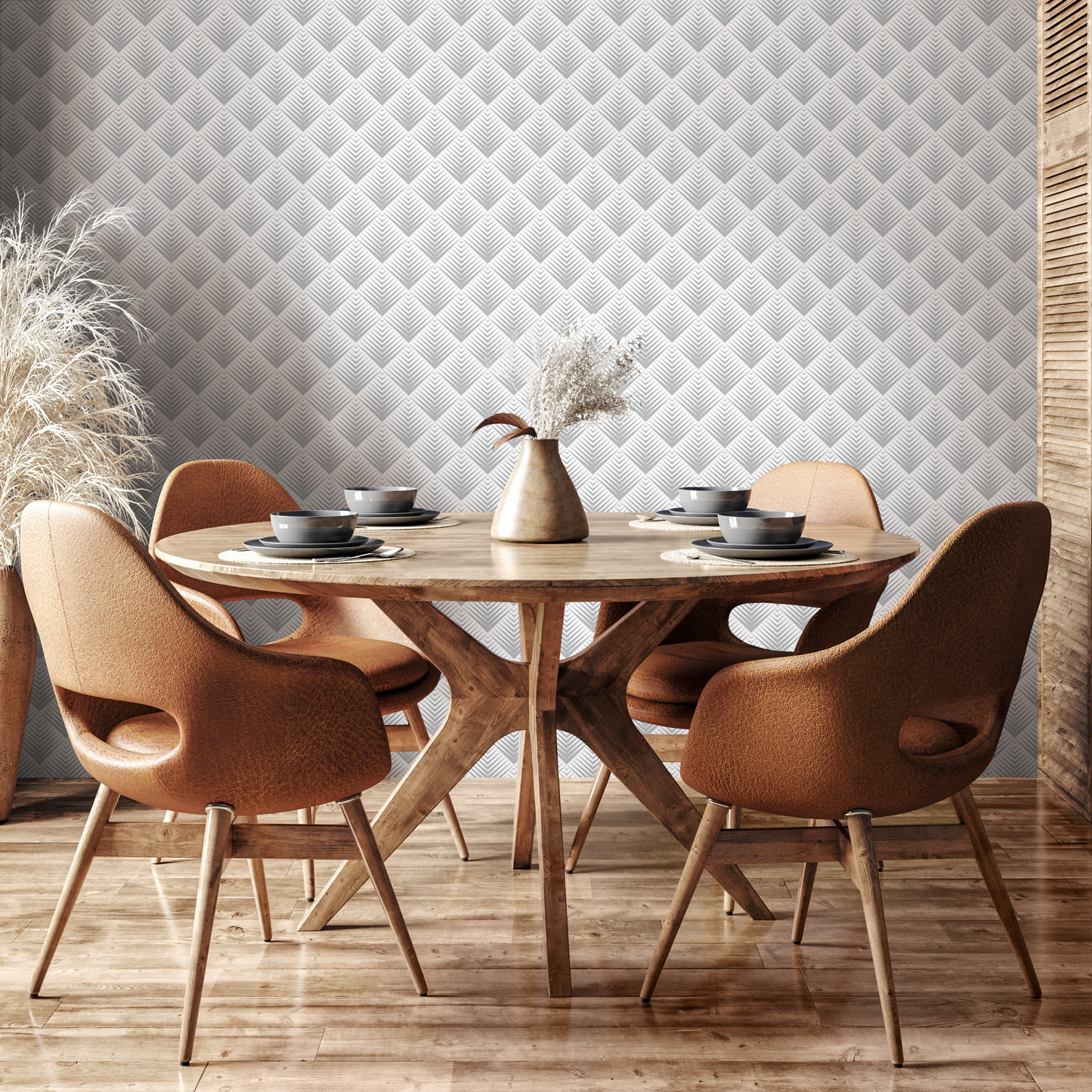 Grey Geometric Wallpaper Modern Wallpaper  Peel and Stick and Traditional Wallpaper - A432