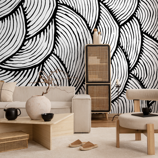 Removable Wallpaper Peel and Stick Wallpaper Wall Paper Wall Mural - Black and White Wallpaper - A435
