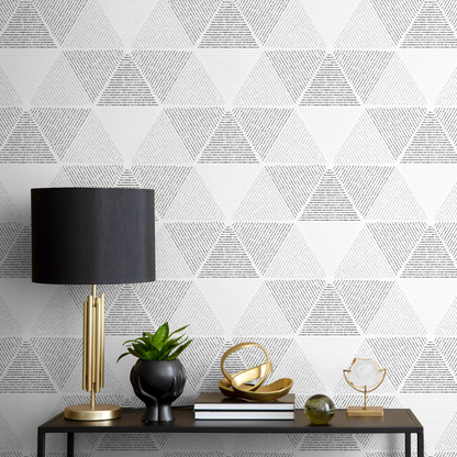 Removable Wallpaper Peel and Stick Wallpaper Wall Paper Wall Mural - Geometric Black and White Wallpaper - A438