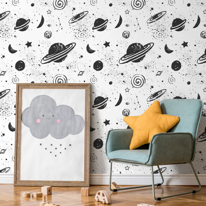 Removable Wallpaper Peel and Stick Wallpaper Wall Paper Wall Mural - Space Wallpaper Nursery Wallpaper - A441