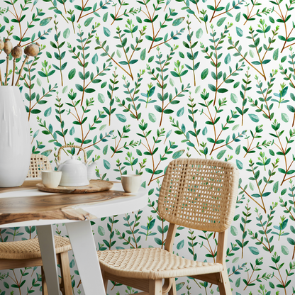 Removable Wallpaper Peel and Stick Wallpaper Wall Paper Wall Mural - Leaf Wallpaper Tropical Wallpaper - A463