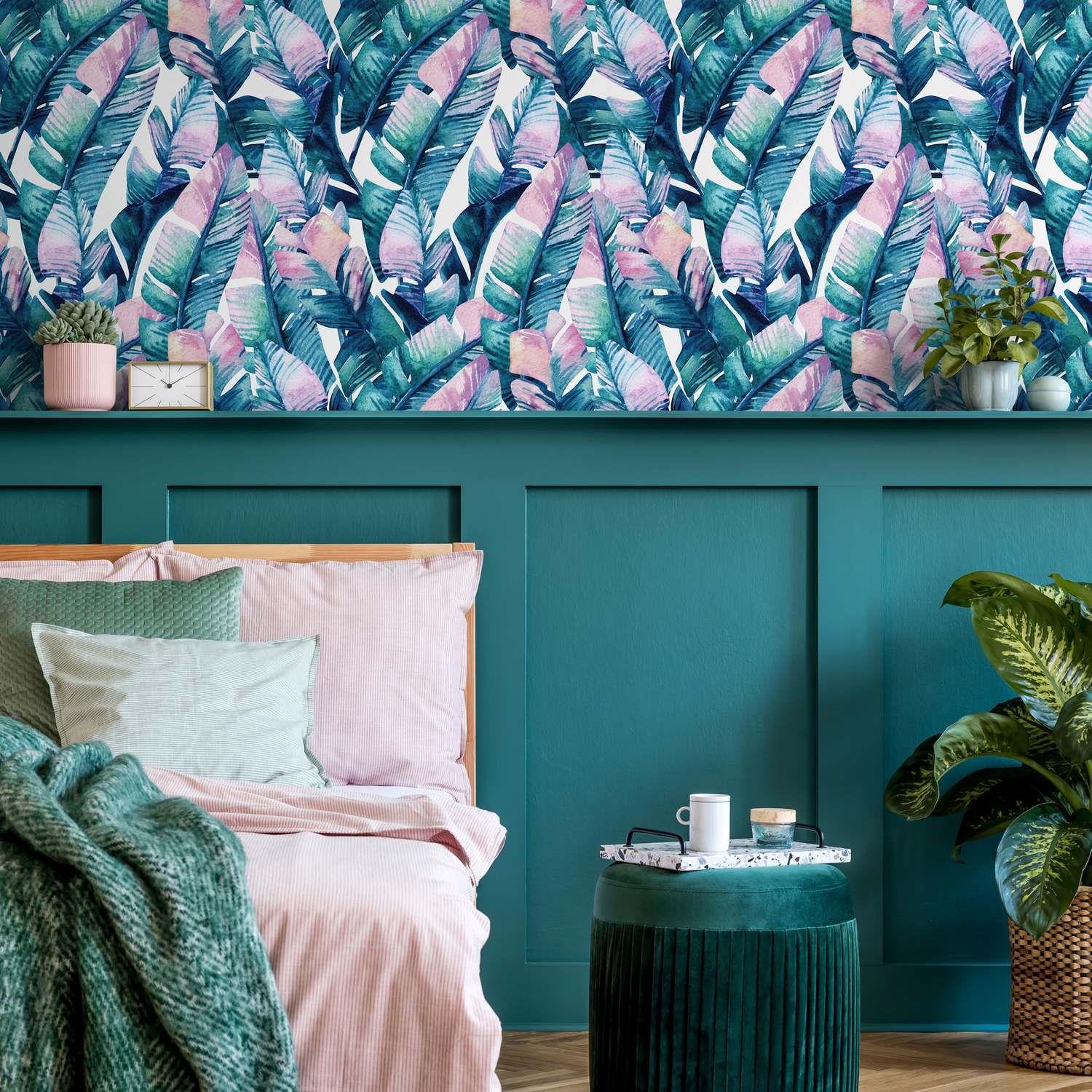 Papel pintado removible, mural floral, papel pintado temporal, papel pintado para habitación infantil, decoración de pared, papel pintado autoadhesivo - A467