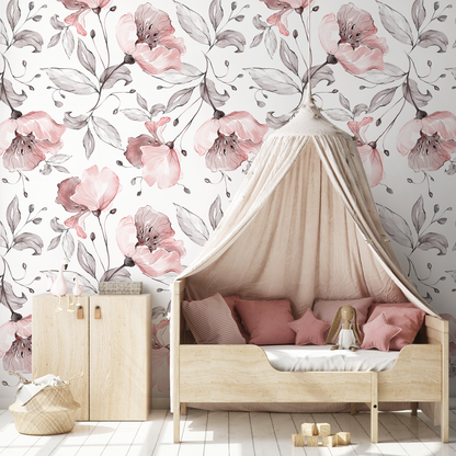 Removable Wallpaper Peel and Stick Wallpaper Wall Paper Wall Mural - Vintage Floral Wallpaper  - A477