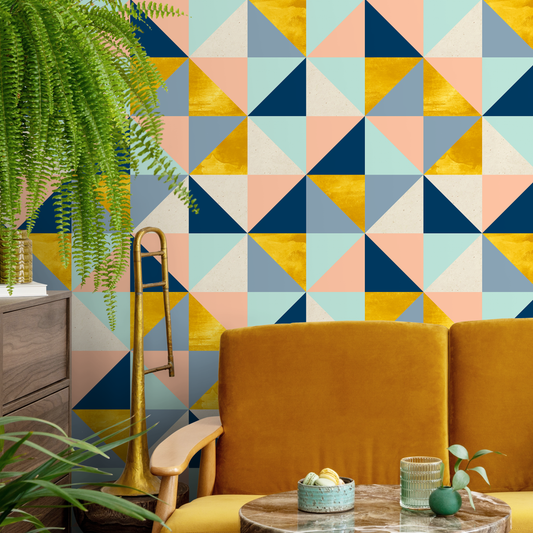 Removable Wallpaper Peel and Stick Wallpaper Wall Paper Wall Mural - Geometric Triangles Wallpaper - A510