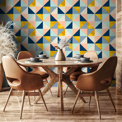 Removable Wallpaper Peel and Stick Wallpaper Wall Paper Wall Mural - Geometric Triangles Wallpaper - A510