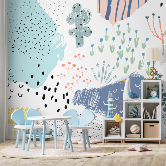 Cute Desert Wallpaper Nursery Wallpaper Fun Mural Peel and Stick and Traditional Wallpaper - A520