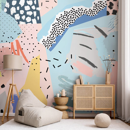 Removable Wallpaper Peel and Stick Wallpaper Wall Paper Wall Mural - Abstract Pop Wallpaper  - A521