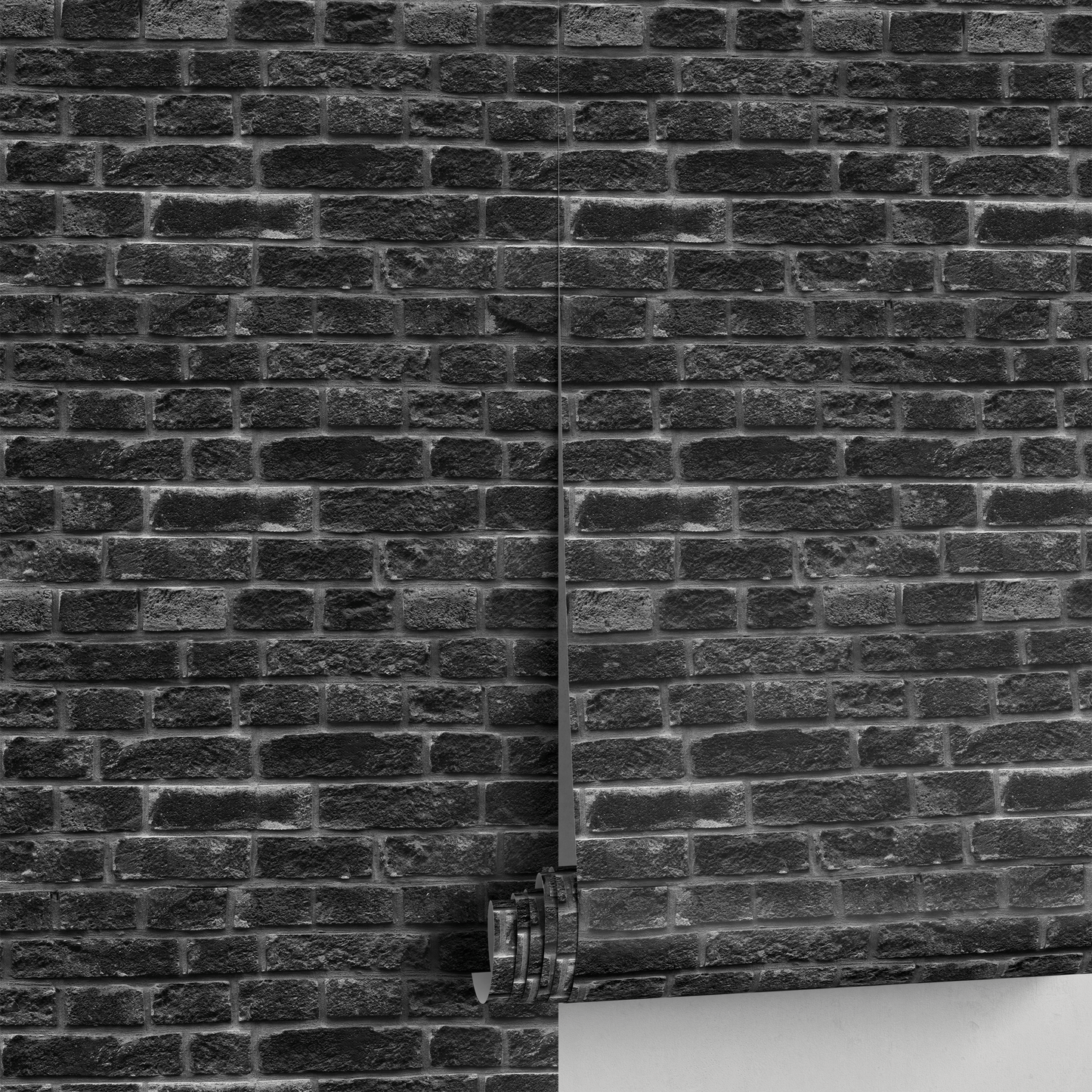 Removable Wallpaper Peel and Stick Wallpaper Wall Paper Wall Mural - Black Brick Wallpaper - A532