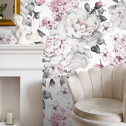 Removable Wallpaper Peel and Stick Wallpaper Wall Paper Wall Mural - Vintage Floral Wallpaper  - A547