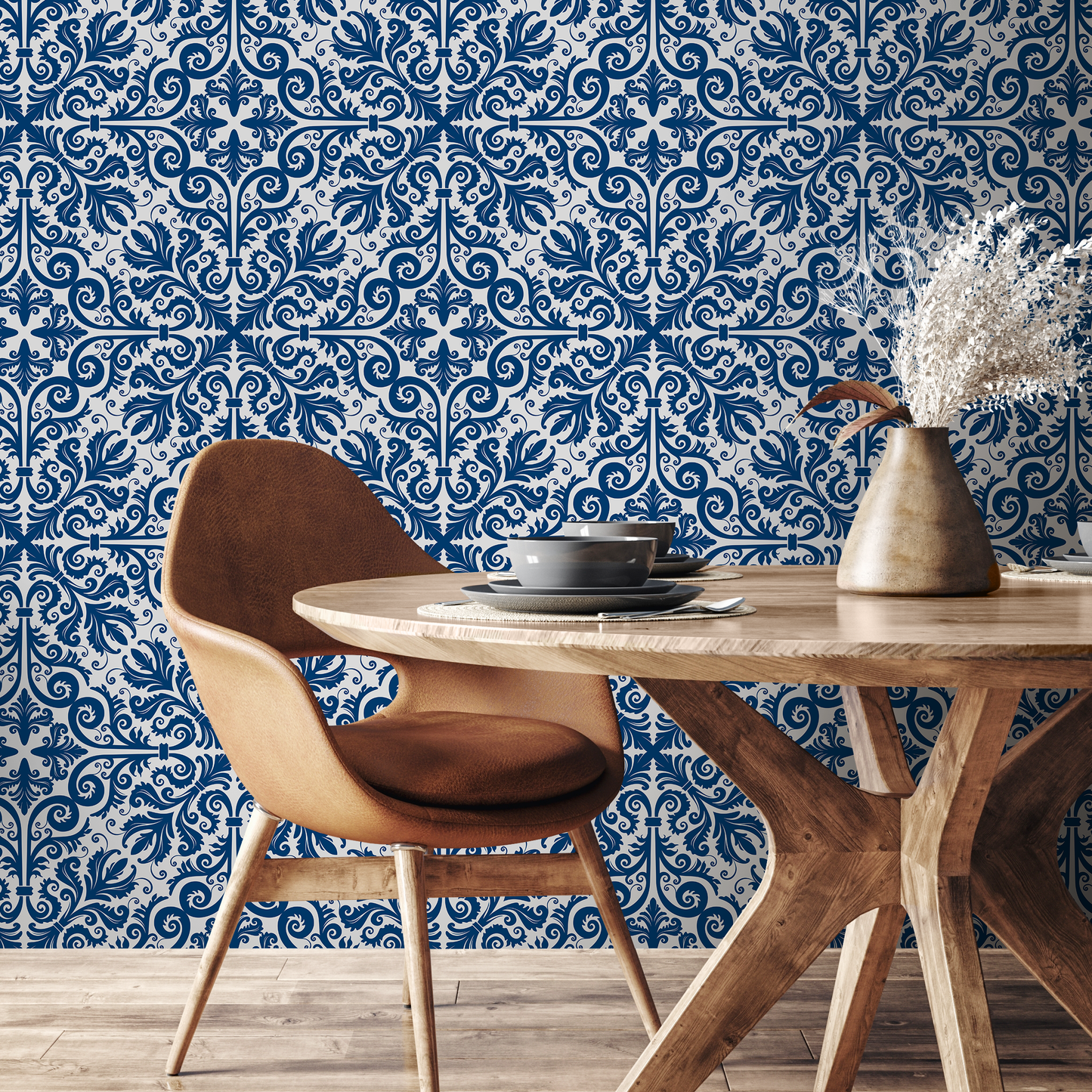Removable Wallpaper Peel and Stick Wallpaper Wall Paper Wall Mural - Portuguese Azulejos Tile Wallpaper - A549
