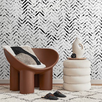 Removable Wallpaper Peel and Stick Wallpaper Wall Paper Wall Mural Wallpaper Abstract Wallpaper - Ink Splash Herringbone - A559