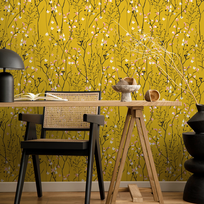 Removable Wallpaper Peel and Stick Wallpaper Wall Paper Wall Mural - Vintage Floral Wallpaper - A565