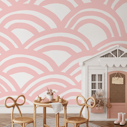 Wallpaper Peel and Stick Wallpaper Removable Wallpaper Home Decor Wall Art Wall Decor Room Decor / Pink Abstract Kids Wallpaper - A568