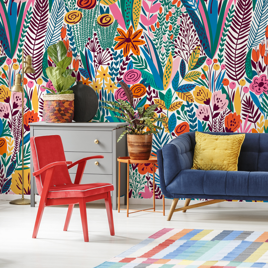 Peel and Stick Wallpaper Removable Wallpaper Scandinavian Wallpaper Floral Wallpaper Peel and Stick Wallpaper Wall Paper - A613