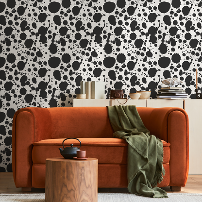 Wallpaper Peel and Stick Wallpaper Removable Wallpaper Home Decor Wall Art Wall Decor Room Decor / Black and White Ink Wallpaper - A665