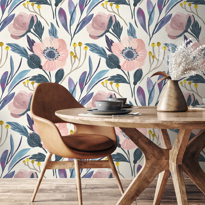 Wall Art Wallpaper Peel and Stick Wallpaper Removable Wallpaper Home Decor Wall Decor Room Decor / Modern Floral Wallpaper - A696