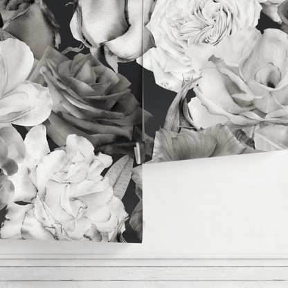 Vintage Dark Roses Wallpaper Peel and Stick and Traditional Wallpaper - A838