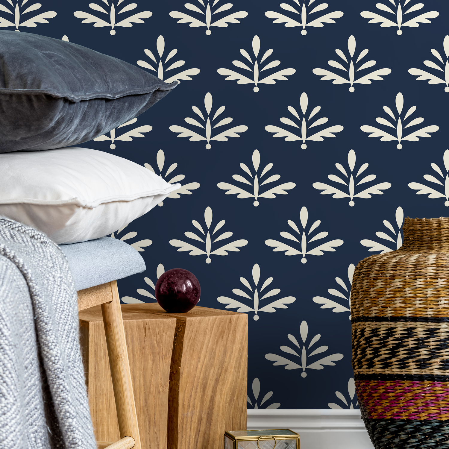 Papier peint amovible, papier peint scandinave, papier peint temporaire, papier peint à fleurs, papier peint autocollant, papier peint - A874