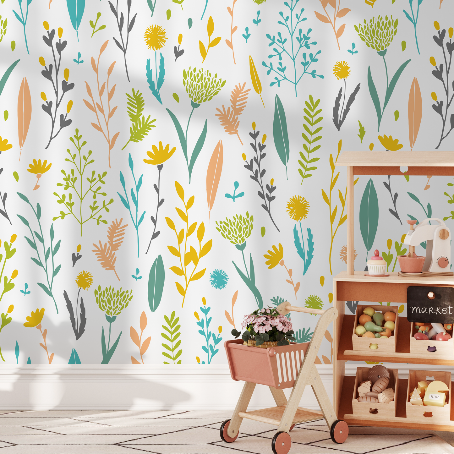 Removable Wallpaper Peel and Stick Wallpaper Wall Paper Wall Mural - Vintage Floral Wallpaper  - A881