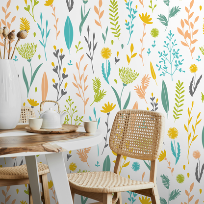 Removable Wallpaper Peel and Stick Wallpaper Wall Paper Wall Mural - Vintage Floral Wallpaper  - A881