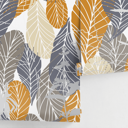Wallpaper Peel and Stick Wallpaper Removable Wallpaper Home Decor Wall Art Wall Decor Room Decor / Autumn Leaves Wallpaper - A889