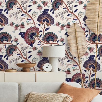 Boho Floral Wallpaper Vintage Garden Wallpaper Peel and Stick and Traditional Wallpaper - A916